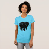 Zwart Olifant Silhouet T-shirt (Voorkant volledig)