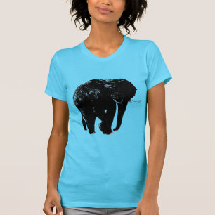 Zwart Olifant Silhouet T-shirt
