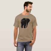 Zwart Olifant Silhouet T-shirt (Voorkant volledig)