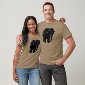 Zwart Olifant Silhouet T-shirt (Unisex)