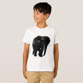 Zwart Olifant Silhouet T-shirt (Voorkant volledig)