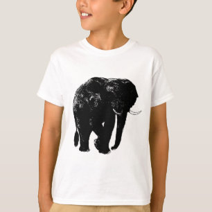 Zwart Olifant Silhouet T-shirt