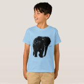 Zwart Olifant Silhouet T-shirt (Voorkant volledig)