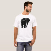 Zwart Olifant Silhouet T-shirt (Voorkant volledig)