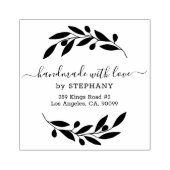 Zwart Olijfkrans Custom Moderne Typografie Rubberstempel (Afrduk)