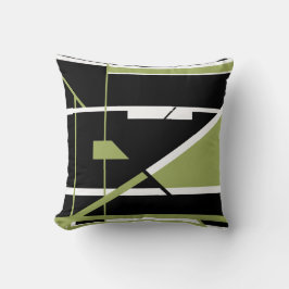 Zwart Olijfwit Geometrisch Abstract Art Design Kussen
