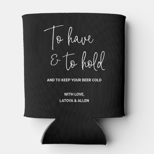 Zwart om een biertje te hebben en te houden... blikjeskoeler (Achterkant)