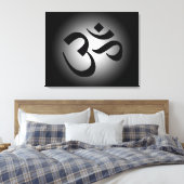 Zwart OM-symbool Canvas Afdruk (Insitu (Slaapkamer))