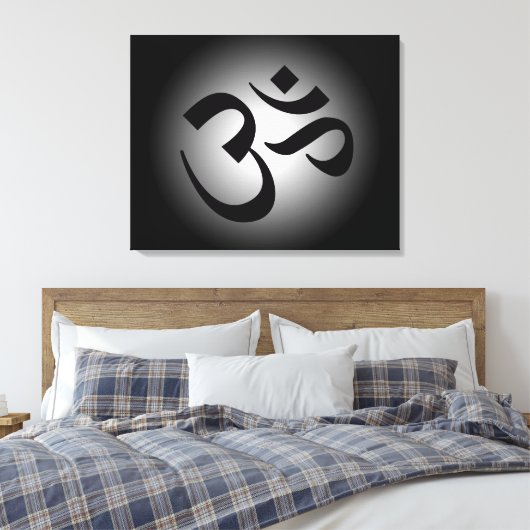 Zwart OM-symbool Canvas Afdruk (Insitu (Slaapkamer))