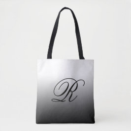 Zwart ombre boven elke kleur met monogram tote bag