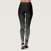 Zwart ombre met zwart-witpatroon Abstract Leggings (Achterkant)