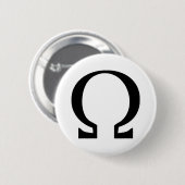 zwart omega-pictogram ronde button 5,7 cm (Voorkant /achterkant)