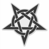 Zwart omgekeerd pentagram sticker (Voorkant)