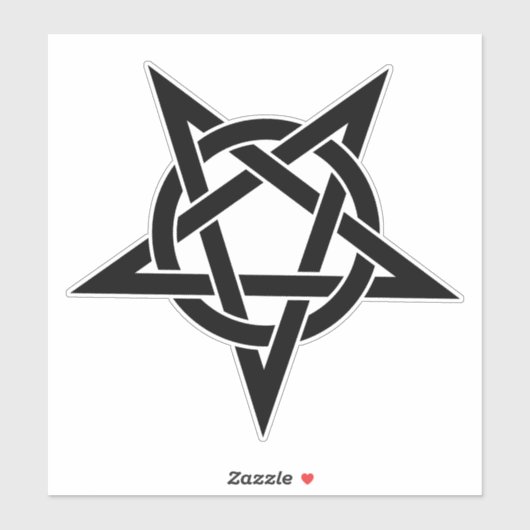 Zwart omgekeerd pentagram sticker (Vel)