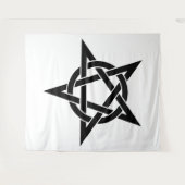 Zwart omgekeerd pentagram wandkleed (Voorkant (horizontaal))
