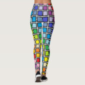 Zwart omlijnd brederspectrum regenboogpleinen leggings (Achterkant)