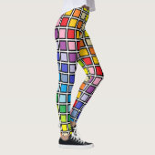 Zwart omlijnd brederspectrum regenboogpleinen leggings (Rechts)