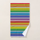 Zwart omlijnd brederspectrum regenboogstrips bad handdoek (Handdoek)