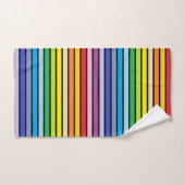 Zwart omlijnd brederspectrum regenboogstrips bad handdoek (Handdoek)