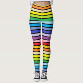 Zwart omlijnd brederspectrum regenboogstrips leggings (Voorkant)
