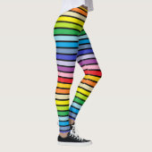 Zwart omlijnd brederspectrum regenboogstrips leggings (Rechts)