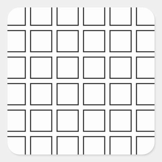 Zwart omlijnde vierkanten vierkante sticker (Voorkant)