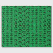 Zwart-on-groene-vraagteken Cadeaupapier (Vlak)