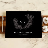 Zwart onderscheiden monogram gastenboek