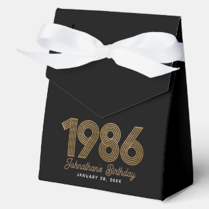Zwart onecht goud 1986 40ste verjaardag bedankdoosjes