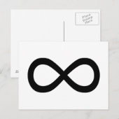 Zwart oneindigheidssymbool briefkaart (Voorkant / Achterkant)