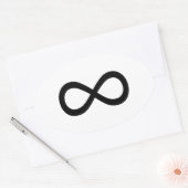 Zwart oneindigheidssymbool ovale sticker (Envelop)