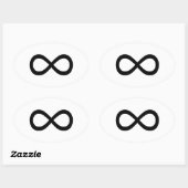 Zwart oneindigheidssymbool ovale sticker (Vel)
