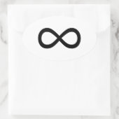 Zwart oneindigheidssymbool ovale sticker (Tas)