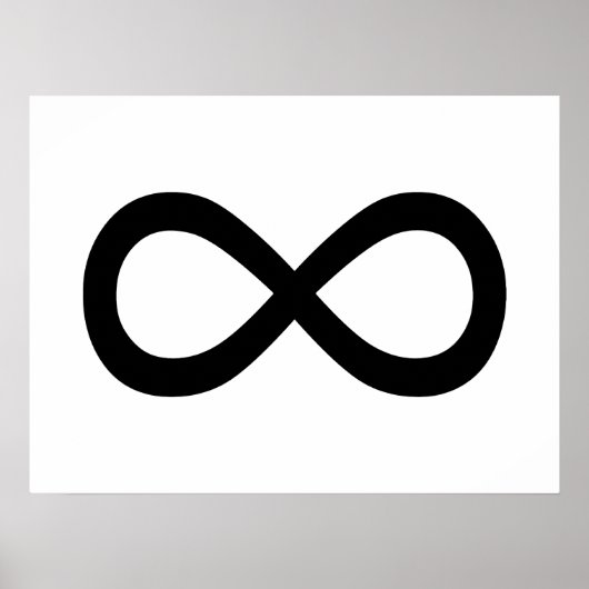 Zwart oneindigheidssymbool poster (Voorkant)