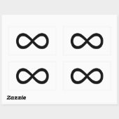 Zwart oneindigheidssymbool rechthoekige sticker (Vel)