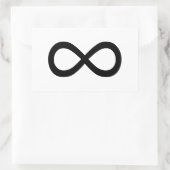 Zwart oneindigheidssymbool rechthoekige sticker (Tas)