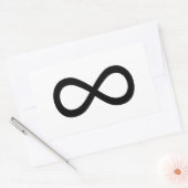 Zwart oneindigheidssymbool rechthoekige sticker (Envelop)