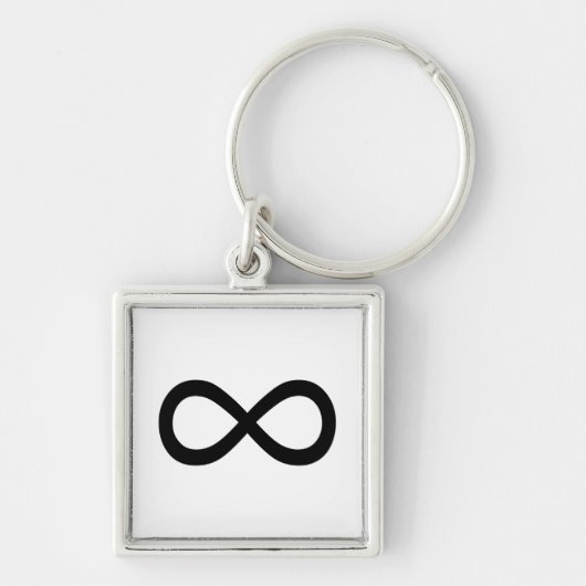 Zwart oneindigheidssymbool sleutelhanger (Voorkant)