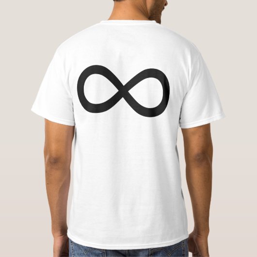 Zwart oneindigheidssymbool t-shirt (Achterkant)