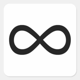 Zwart oneindigheidssymbool vierkante sticker