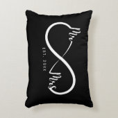 Zwart oneindigheidssymbool voor meneer en mevrouw accent kussen (Voorkant(Verticaal))