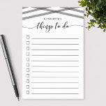 Zwart Ontspan manuscriptdingen om Lijst te doen Post-it® Notes<br><div class="desc">Stijlvol modern To Do List Post-it® notes pad met de woorden "dingen om te doen" in een zwart relax cursief script en donkergrijze overlappende lijnen met selectievakjes en lijnen in zwart tegen een witte achtergrond. Ook verkrijgbaar in blauw, roze en munt die u hier kunt zien https://www.zazzle.com/collections/write_on_it-119645273682102876 Personaliseren door de...</div>