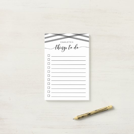 Zwart Ontspan manuscriptdingen om Lijst te doen Post-it® Notes (Op bureau)