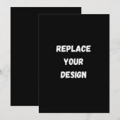 Zwart ontwerp met aangepaste foto of tekst menu (Voorkant / Achterkant)