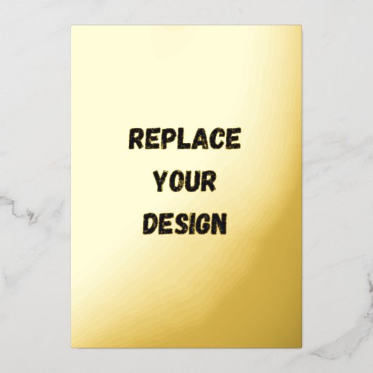 Zwart ontwerp met aangepaste tekst of foto folie uitnodiging (Voorkant)