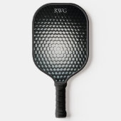 Zwart ontwerp monogram Pickleball Paddle (Voorkant)