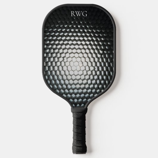 Zwart ontwerp monogram Pickleball Paddle (Voorkant)