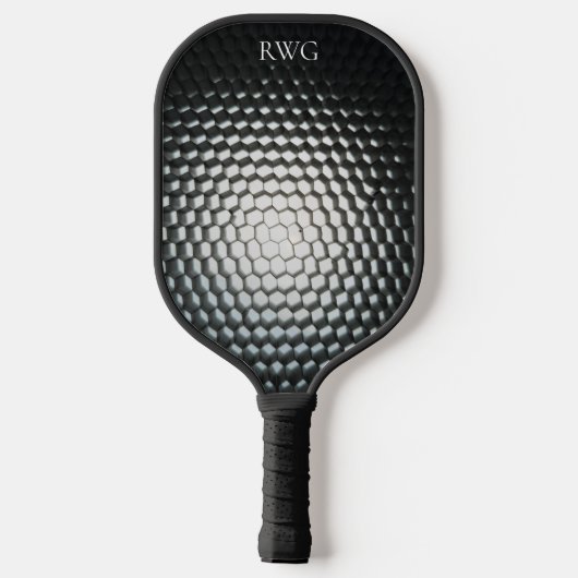 Zwart ontwerp monogram Pickleball Paddle (Achterkant)