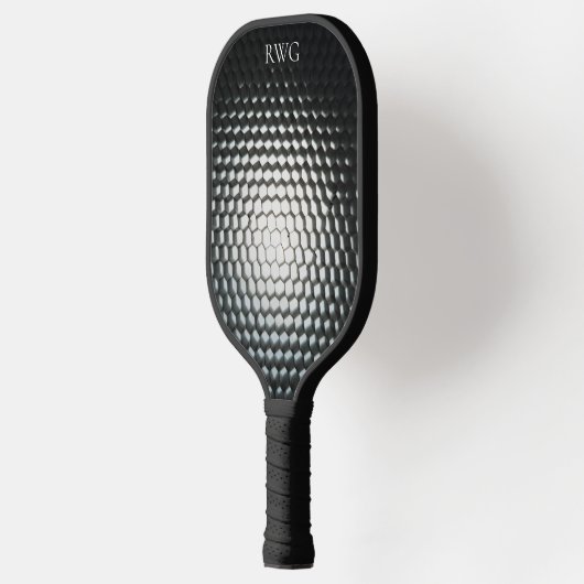 Zwart ontwerp monogram Pickleball Paddle (Links)