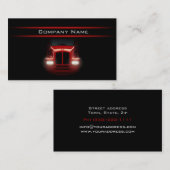 Zwart ontwerp Rode vrachtwagen vooraan donkerdere  Visitekaartje (Voorkant / Achterkant)